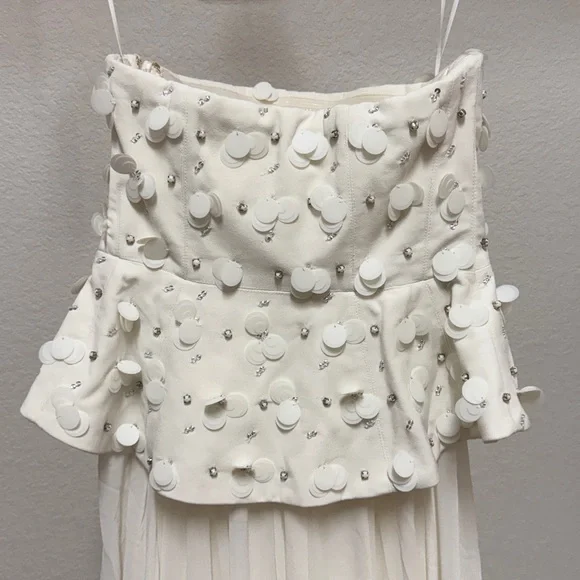 BHLDN Strapless Embellished Peplum Pleated Maxi Dress
BHLDN - Picture 8 of 12